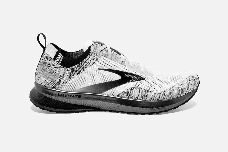 Brooks Running Shoes - Levitate 4 Road Womens - White/Black - FNS-526917